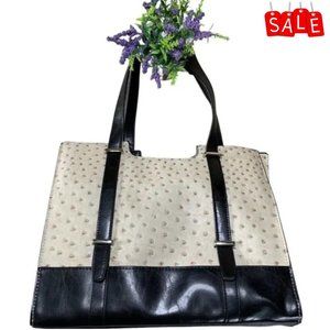 CLASSY Beige textured and Black Purse